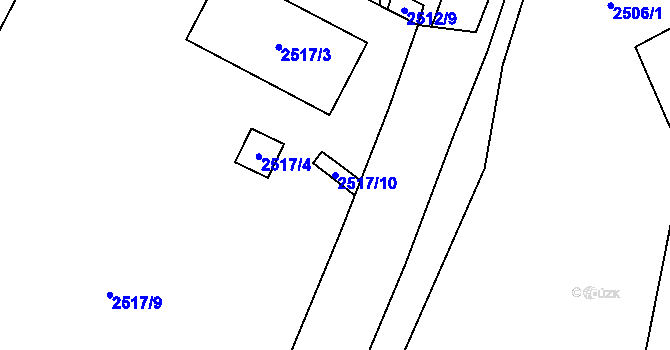 Parcela st. 2517/10 v KÚ Černovice, Katastrální mapa
