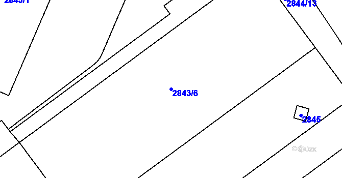 Parcela st. 2843/6 v KÚ Černovice, Katastrální mapa