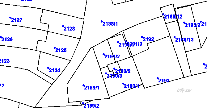 Parcela st. 2191/2 v KÚ Černovice, Katastrální mapa