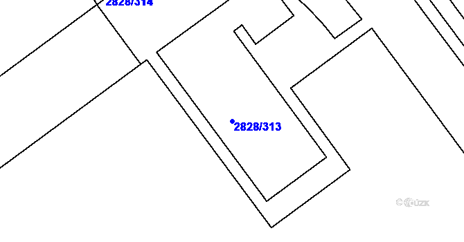 Parcela st. 2828/313 v KÚ Černovice, Katastrální mapa