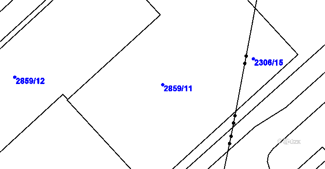 Parcela st. 2859/11 v KÚ Černovice, Katastrální mapa