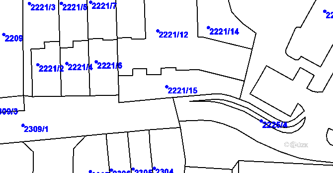 Parcela st. 2221/15 v KÚ Černovice, Katastrální mapa