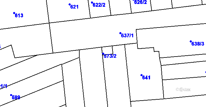 Parcela st. 573/2 v KÚ Černovice, Katastrální mapa