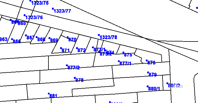 Parcela st. 873/2 v KÚ Černovice, Katastrální mapa