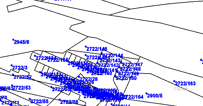 Parcela st. 2722/144 v KÚ Černovice, Katastrální mapa