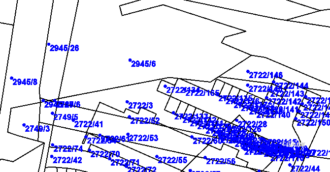 Parcela st. 2722/134 v KÚ Černovice, Katastrální mapa