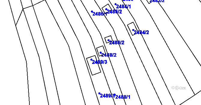Parcela st. 2488/2 v KÚ Černovice, Katastrální mapa
