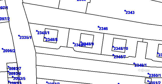 Parcela st. 2348/9 v KÚ Černovice, Katastrální mapa