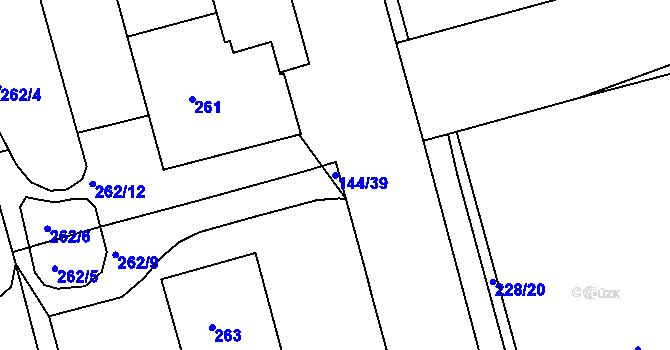 Parcela st. 144/39 v KÚ Ponava, Katastrální mapa