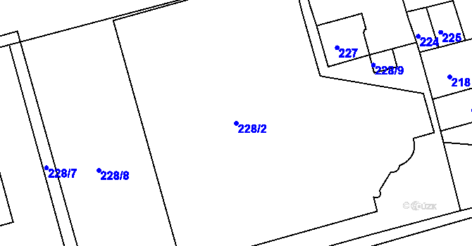 Parcela st. 228/2 v KÚ Ponava, Katastrální mapa