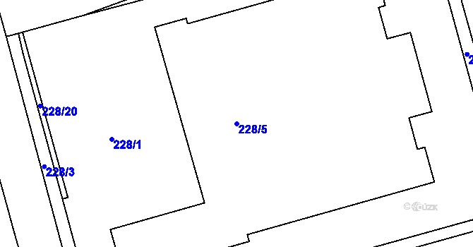 Parcela st. 228/5 v KÚ Ponava, Katastrální mapa
