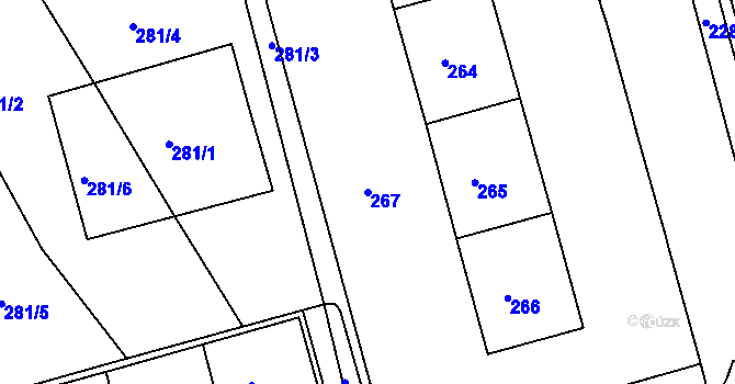 Parcela st. 267 v KÚ Ponava, Katastrální mapa