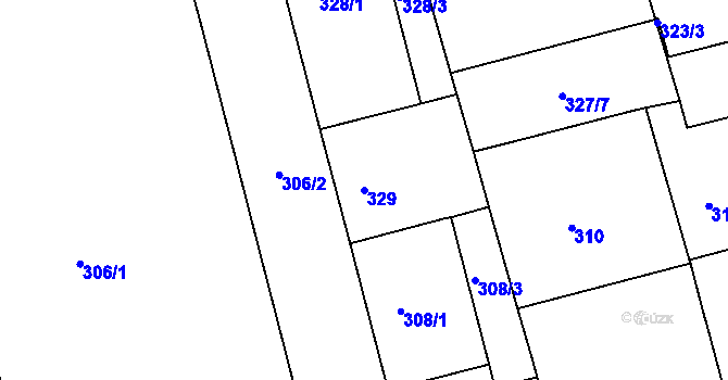 Parcela st. 329 v KÚ Ponava, Katastrální mapa