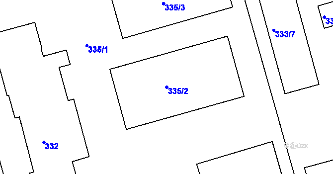 Parcela st. 335/2 v KÚ Ponava, Katastrální mapa