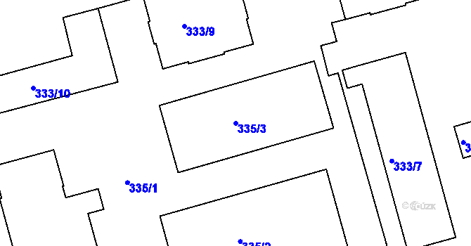 Parcela st. 335/3 v KÚ Ponava, Katastrální mapa