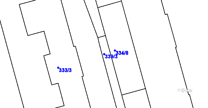 Parcela st. 339/3 v KÚ Ponava, Katastrální mapa
