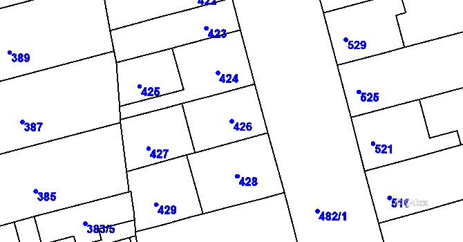 Parcela st. 426 v KÚ Ponava, Katastrální mapa