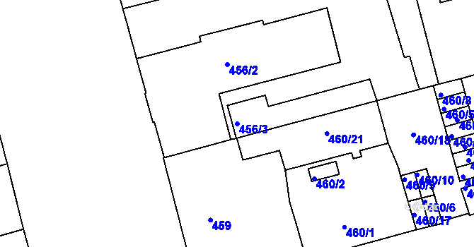 Parcela st. 456/3 v KÚ Ponava, Katastrální mapa