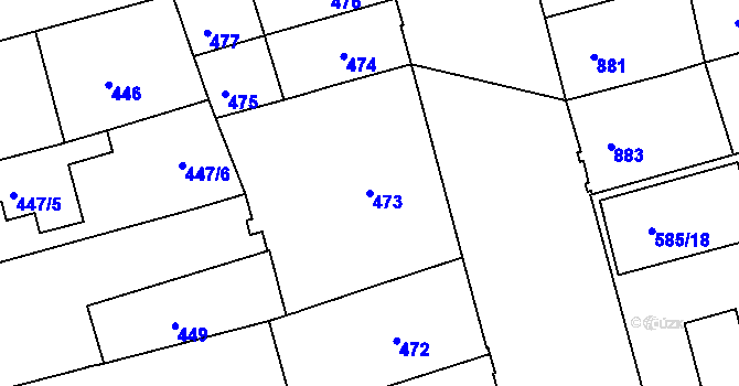 Parcela st. 473 v KÚ Ponava, Katastrální mapa