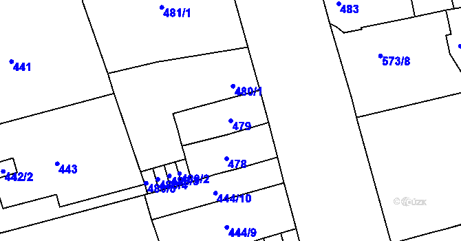 Parcela st. 479 v KÚ Ponava, Katastrální mapa