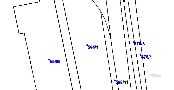 Parcela st. 564/1 v KÚ Ponava, Katastrální mapa