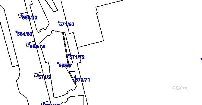 Parcela st. 565/7 v KÚ Ponava, Katastrální mapa