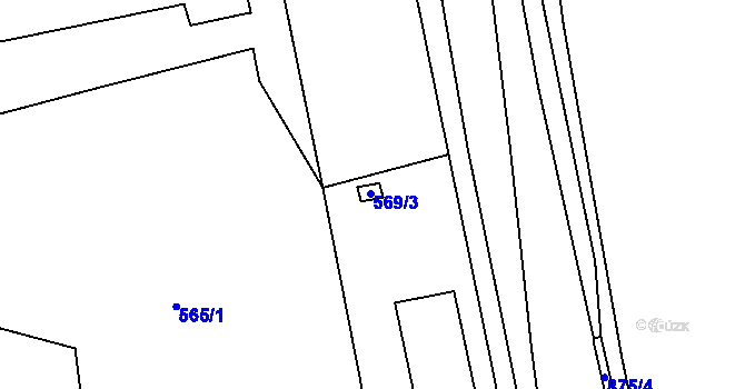Parcela st. 569/3 v KÚ Ponava, Katastrální mapa