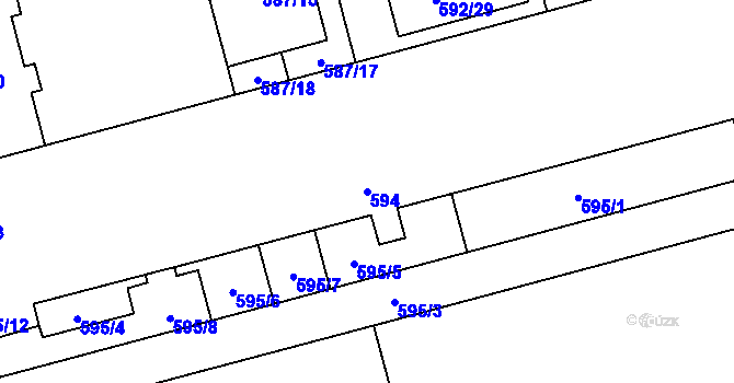 Parcela st. 594 v KÚ Ponava, Katastrální mapa
