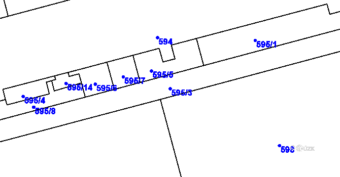 Parcela st. 595/3 v KÚ Ponava, Katastrální mapa