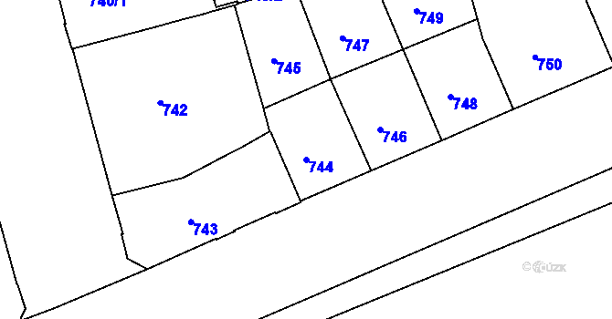 Parcela st. 744 v KÚ Ponava, Katastrální mapa