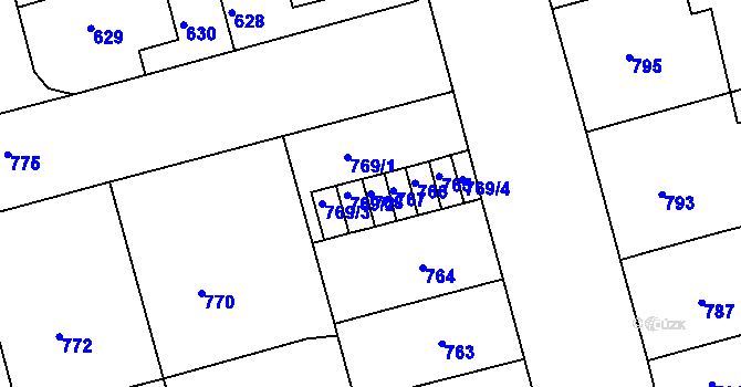 Parcela st. 768 v KÚ Ponava, Katastrální mapa