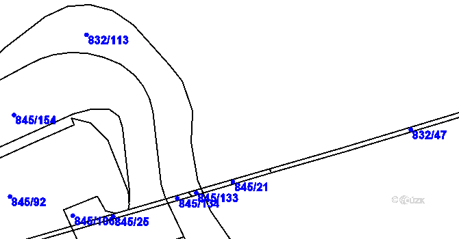 Parcela st. 832/26 v KÚ Ponava, Katastrální mapa