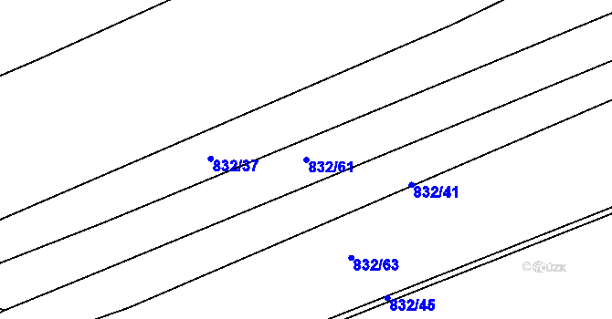 Parcela st. 832/61 v KÚ Ponava, Katastrální mapa