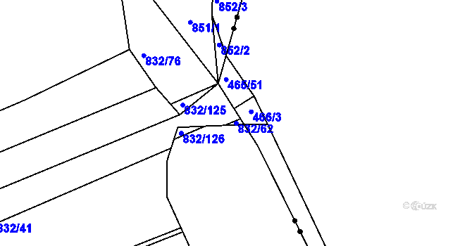 Parcela st. 832/62 v KÚ Ponava, Katastrální mapa