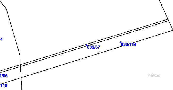 Parcela st. 832/67 v KÚ Ponava, Katastrální mapa
