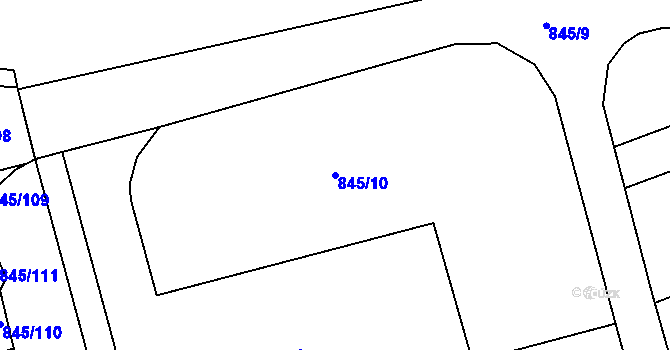 Parcela st. 845/10 v KÚ Ponava, Katastrální mapa