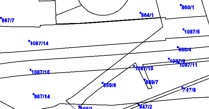 Parcela st. 863 v KÚ Ponava, Katastrální mapa