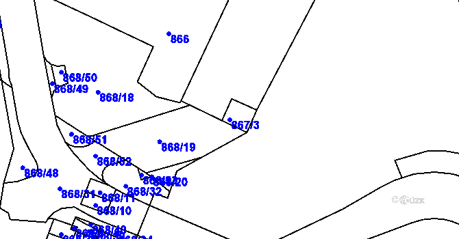 Parcela st. 867/3 v KÚ Ponava, Katastrální mapa