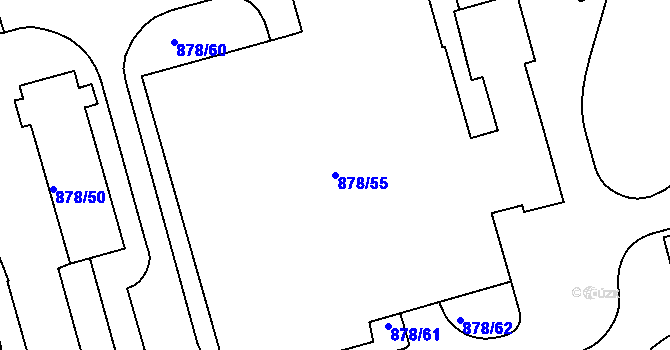 Parcela st. 878/55 v KÚ Ponava, Katastrální mapa