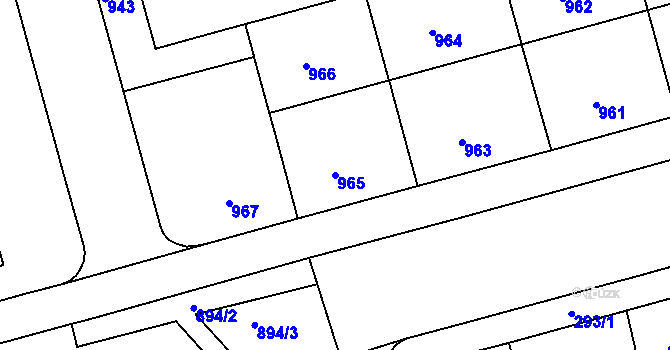 Parcela st. 965 v KÚ Ponava, Katastrální mapa