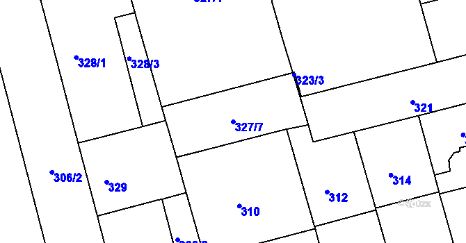 Parcela st. 327/7 v KÚ Ponava, Katastrální mapa