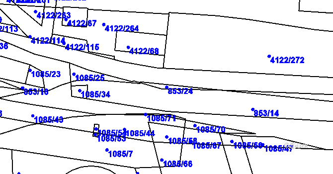 Parcela st. 853/24 v KÚ Ponava, Katastrální mapa