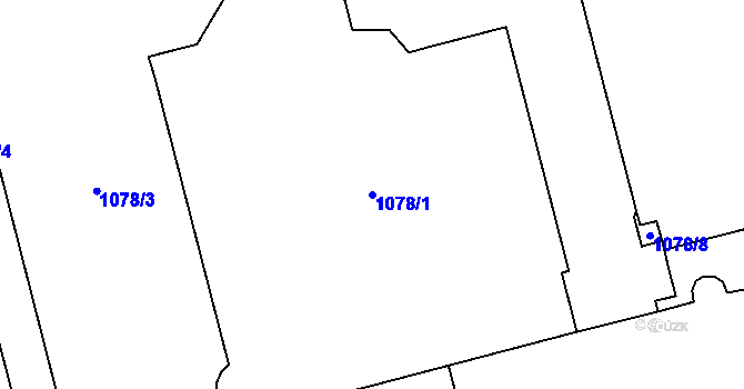 Parcela st. 1078/1 v KÚ Ponava, Katastrální mapa