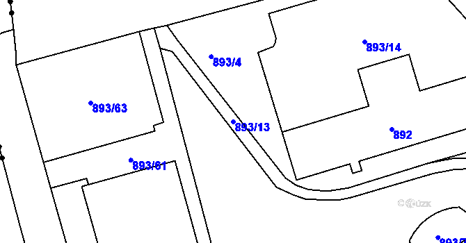 Parcela st. 893/13 v KÚ Ponava, Katastrální mapa