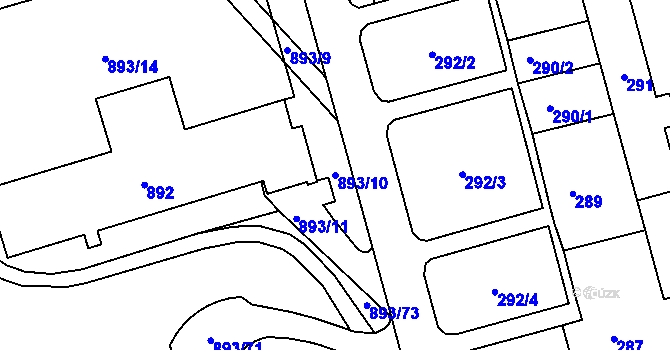Parcela st. 893/10 v KÚ Ponava, Katastrální mapa