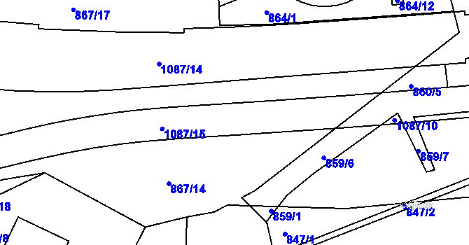 Parcela st. 864/8 v KÚ Ponava, Katastrální mapa