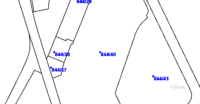 Parcela st. 844/40 v KÚ Ponava, Katastrální mapa