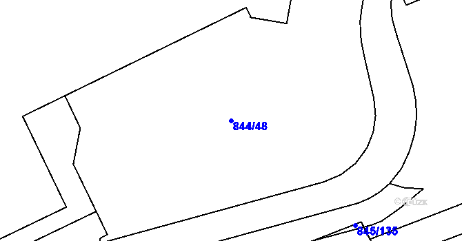 Parcela st. 844/48 v KÚ Ponava, Katastrální mapa