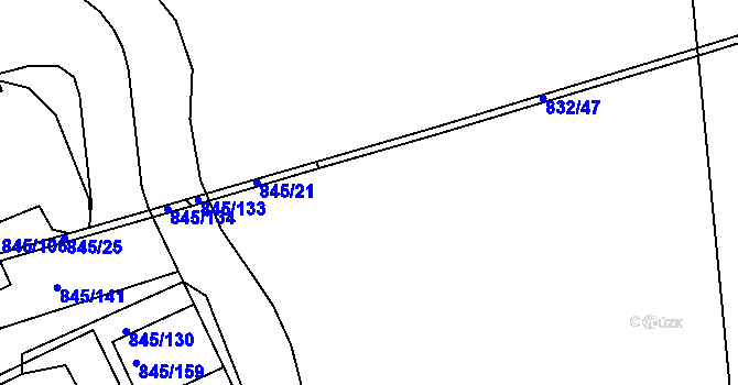 Parcela st. 832/115 v KÚ Ponava, Katastrální mapa