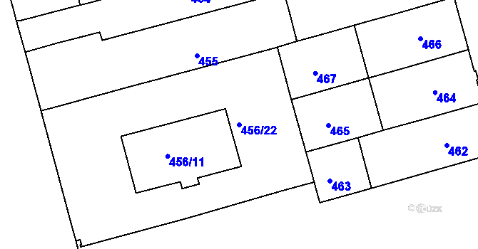 Parcela st. 456/22 v KÚ Ponava, Katastrální mapa